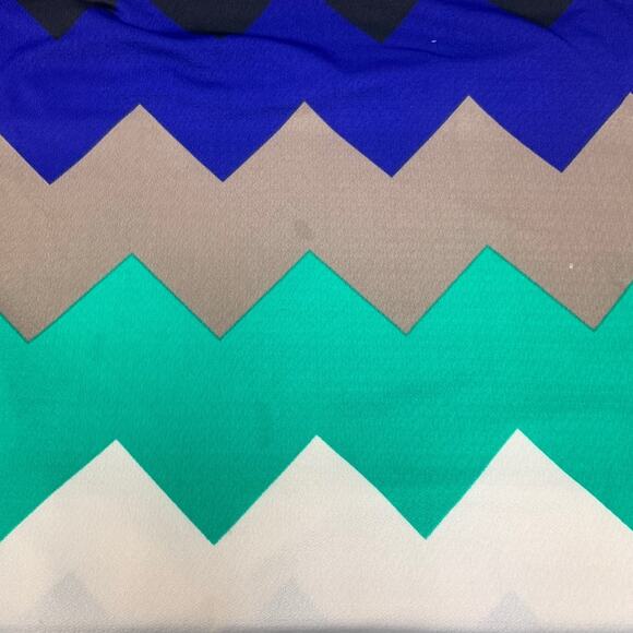 Point Womens Large 1/2 Sleeve Chevron Striped Polyester Knee Length Sheath Dress - Picture 6 of 6